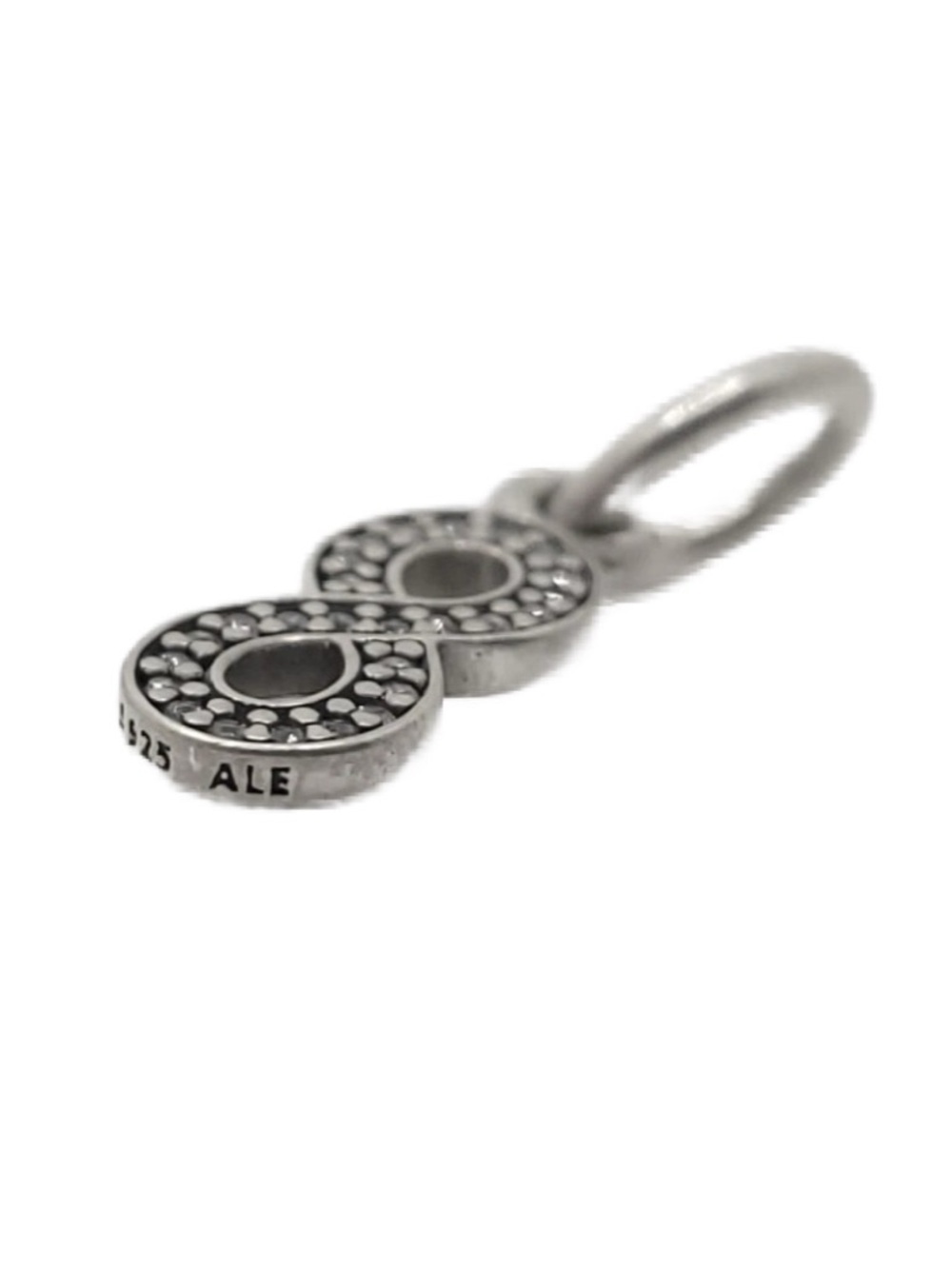 Authentic Pandora 925 & CZ Symbol of Infinity Dangle Charm - MINT CONDITION - Picture 2 of 5